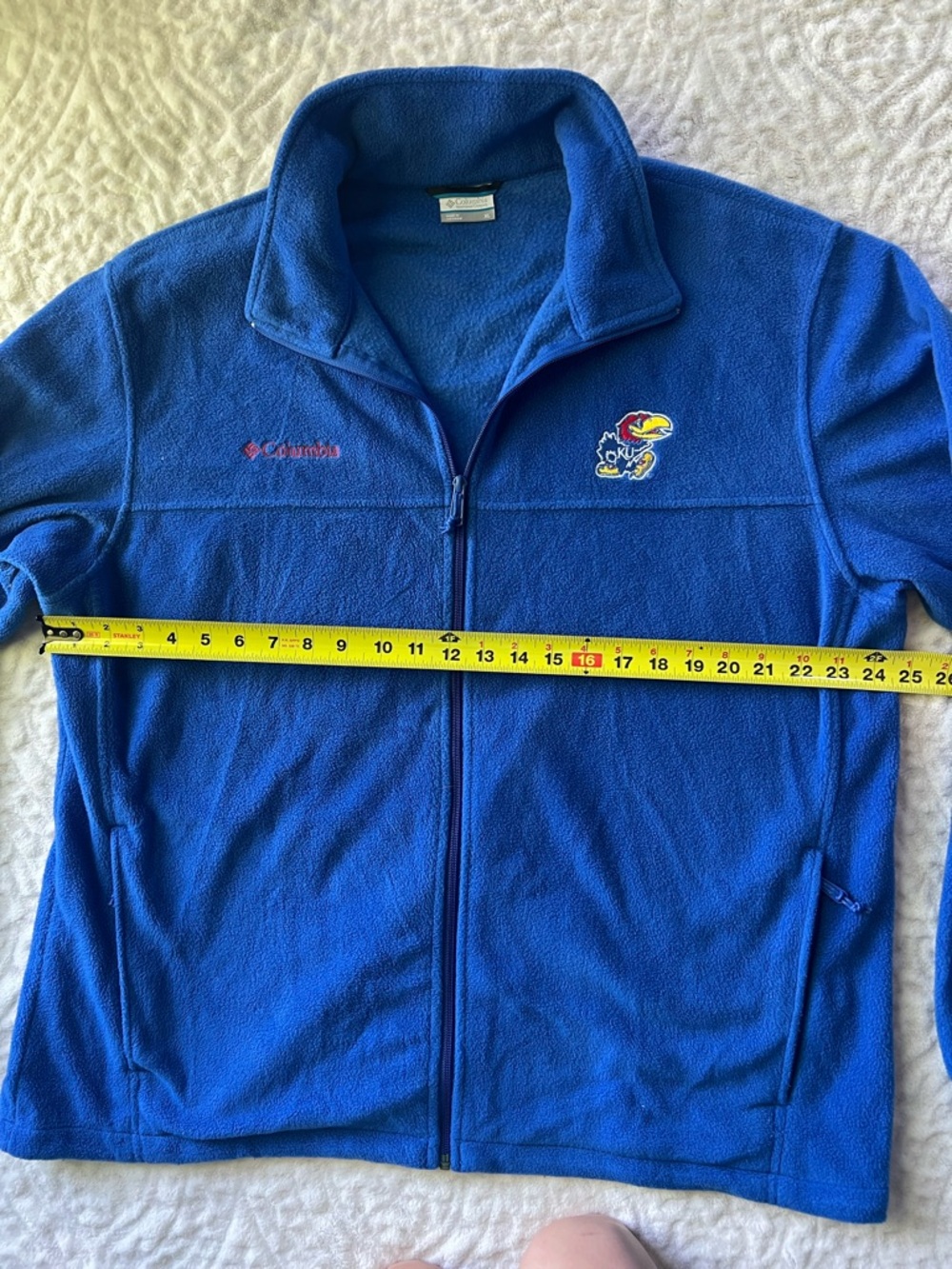 Columbia Men's KU Jayhawks Full-Zip Fleece Blue Jacket | Size XL - Picture 7 of 11